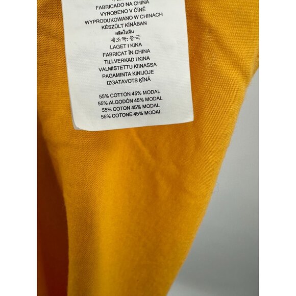 Michael Kors T-Shirt Large Yellow Modal Chain Detail Scoop Neck Short Sleeve - Picture 5 of 8